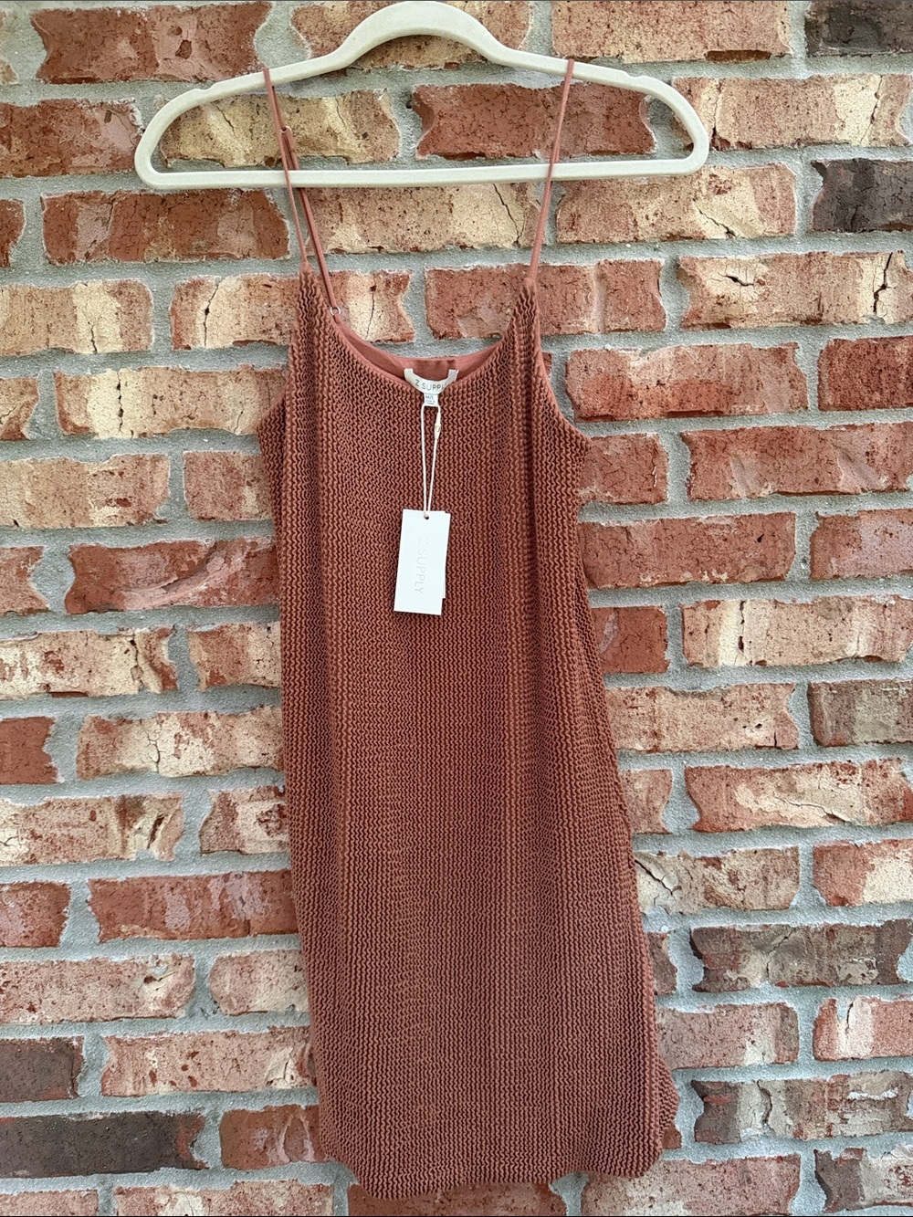 Z Supply Azure Bronze Knit Slip Mini Bodycon Dress M/L